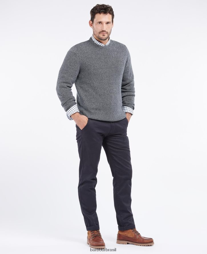 roupas Barbour algodão twist nelson tripulação marinha homens NH44421115