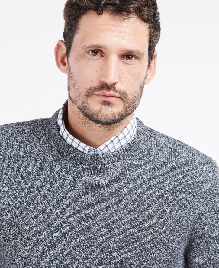 roupas Barbour algodão twist nelson tripulação marinha homens NH44421115