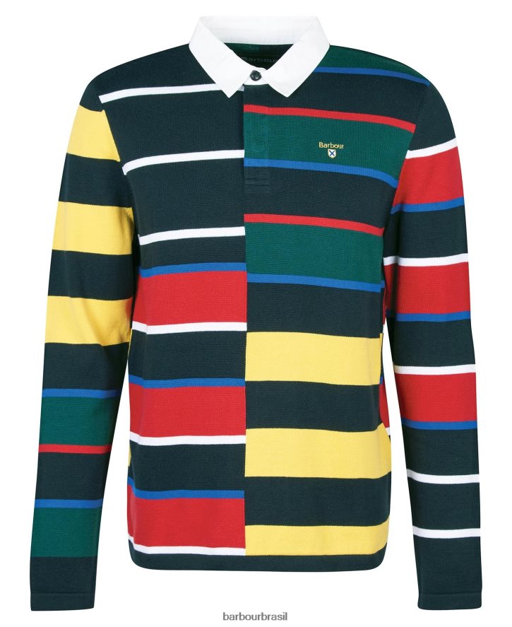 roupas Barbour camisa de rúgbi de tricô radcliffe marinho clássico homens NH44421116