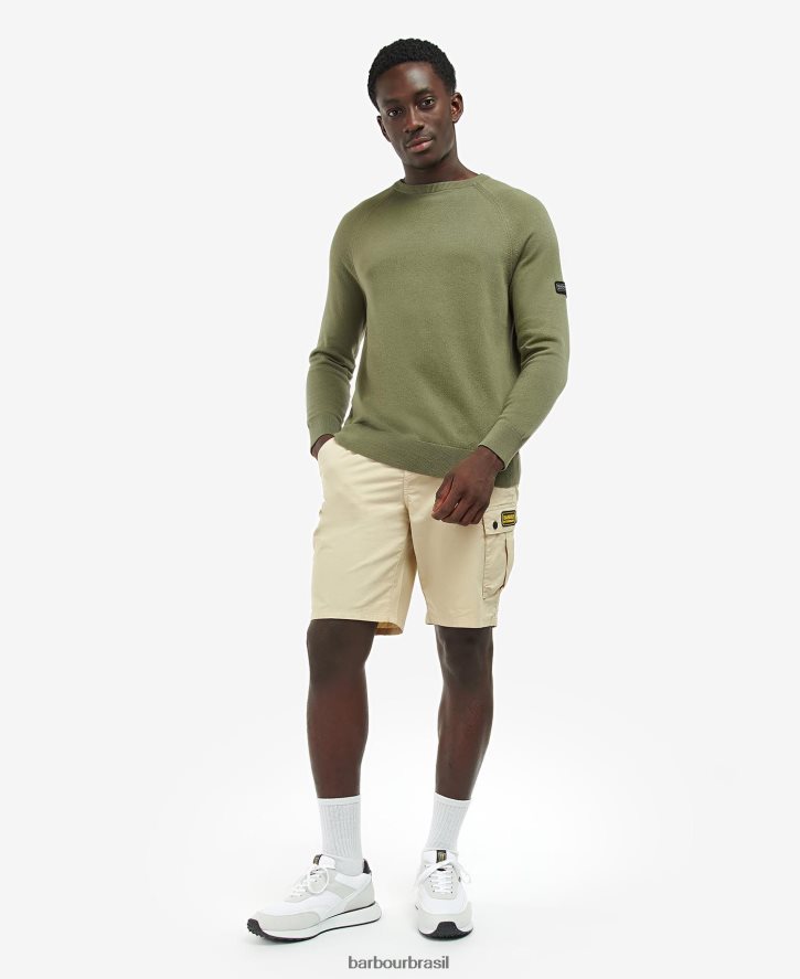 roupas Barbour camisola de gola redonda de algodão marinha internacional homens NH44421121