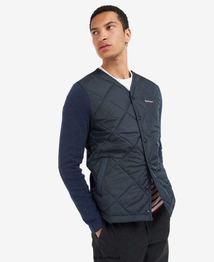 roupas Barbour cardigã acolchoado craghead marinho clássico homens NH44421095
