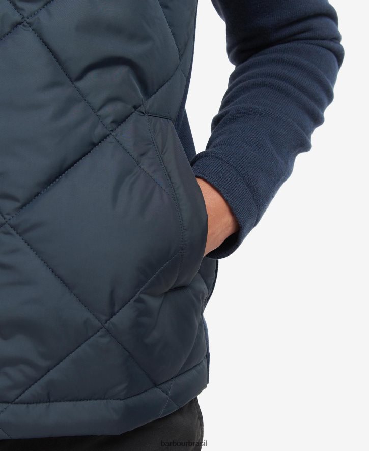roupas Barbour cardigã acolchoado craghead marinho clássico homens NH44421095