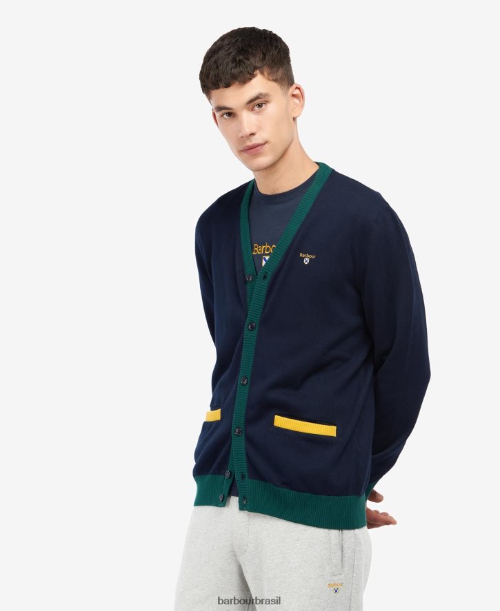 roupas Barbour cardigã babour sheldonian marinho clássico homens NH44421125