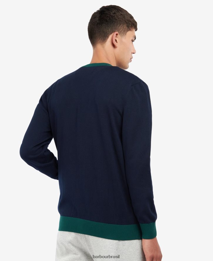 roupas Barbour cardigã babour sheldonian marinho clássico homens NH44421125