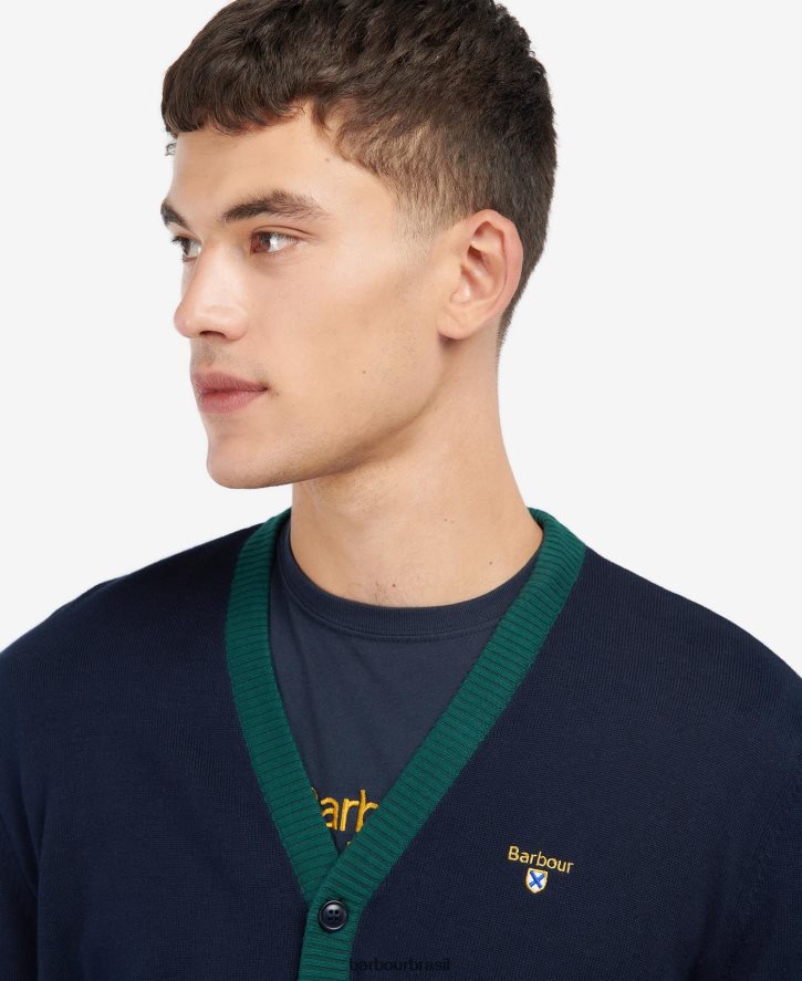 roupas Barbour cardigã babour sheldonian marinho clássico homens NH44421125