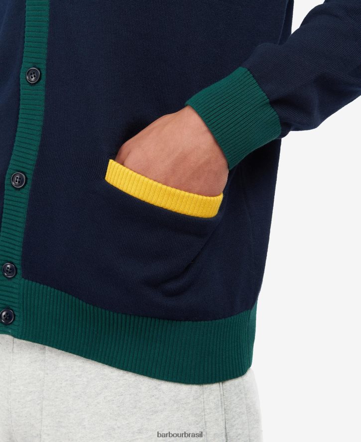 roupas Barbour cardigã babour sheldonian marinho clássico homens NH44421125