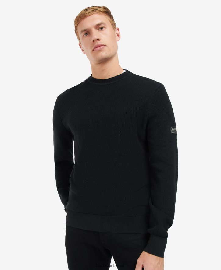 roupas Barbour dirigir jumper de malha preto clássico homens NH44421117