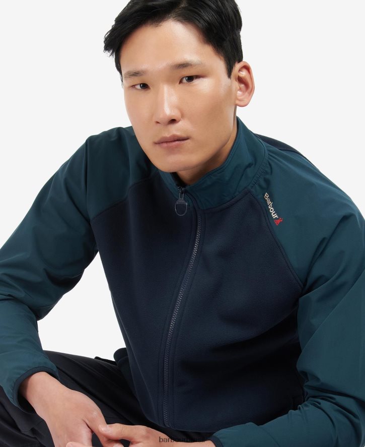 roupas Barbour lã com zíper lingfield marinho clássico homens NH44421138