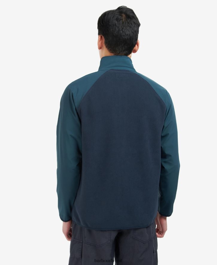 roupas Barbour lã com zíper lingfield marinho clássico homens NH44421138