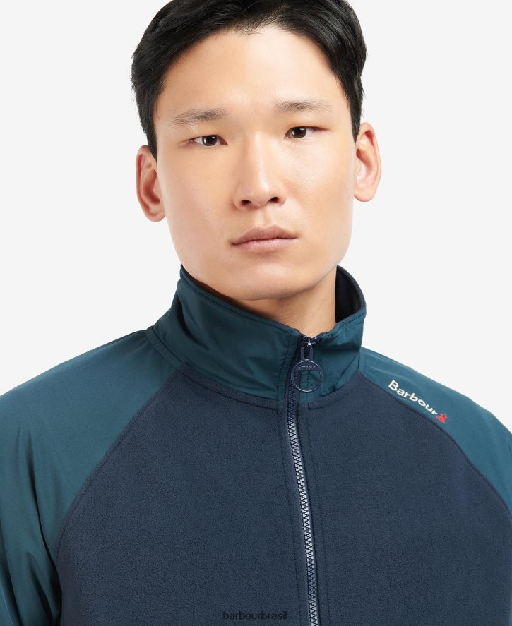 roupas Barbour lã com zíper lingfield marinho clássico homens NH44421138