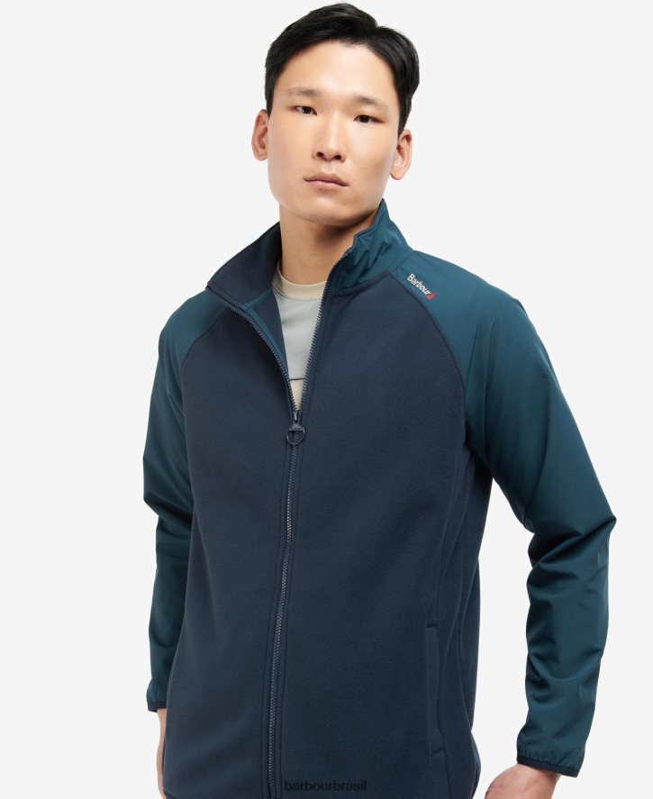 roupas Barbour lã com zíper lingfield marinho clássico homens NH44421138