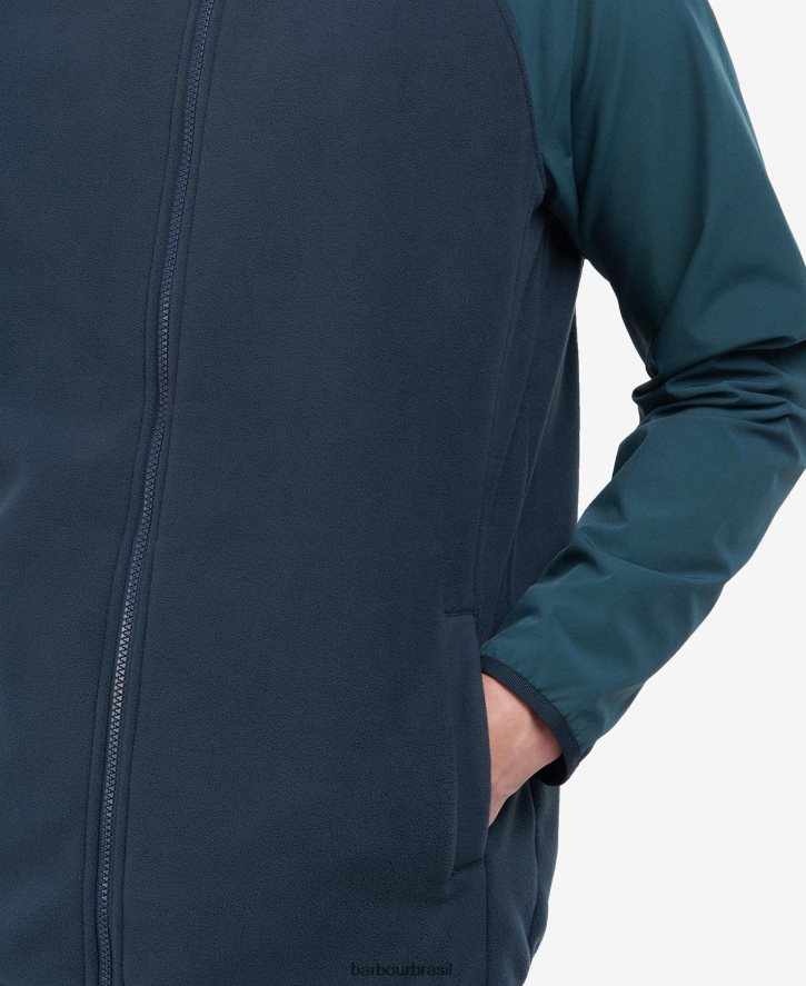 roupas Barbour lã com zíper lingfield marinho clássico homens NH44421138