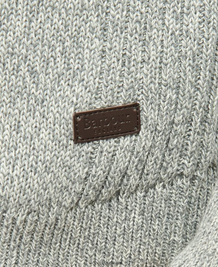 roupas Barbour moletom de algodão nelson com meio zíper mochila verde homens NH44421114