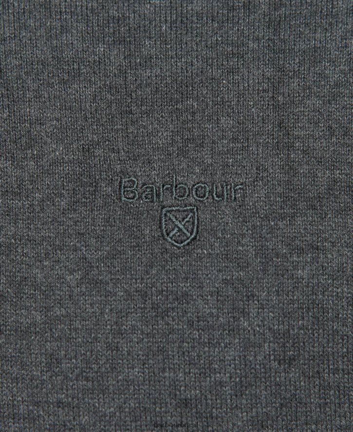 roupas Barbour moletom de tricô taines com meio zíper azul lavado homens NH44421100