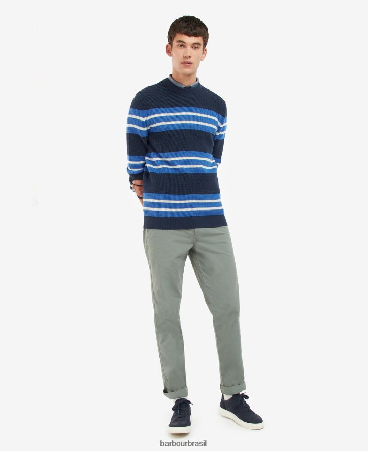 roupas Barbour moletom listrado blaydon marinho clássico homens NH44421122
