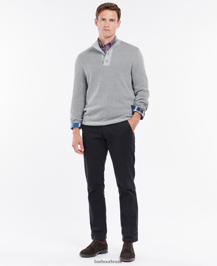 roupas Barbour moletom meia botão malcolm Margarida cinzenta homens NH44421108