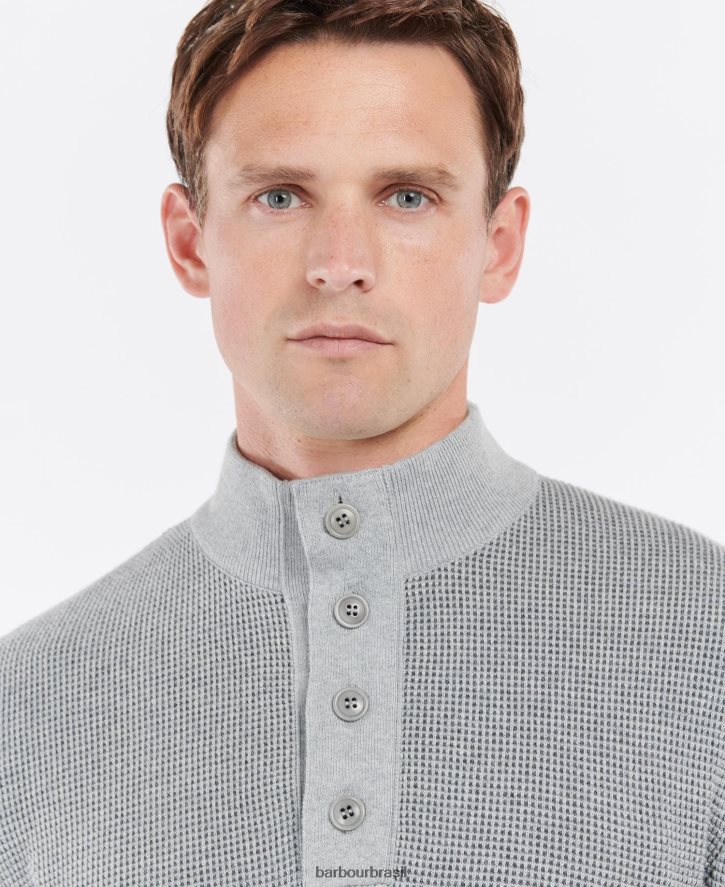 roupas Barbour moletom meia botão malcolm Margarida cinzenta homens NH44421108