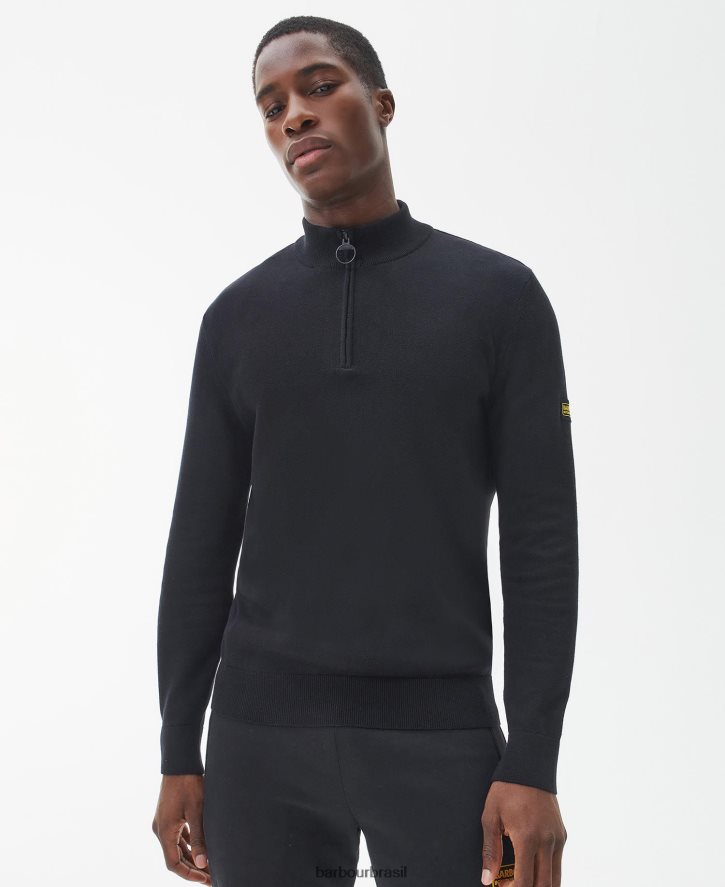 roupas Barbour suéter de algodão com meio zíper marga antracite homens NH44421105