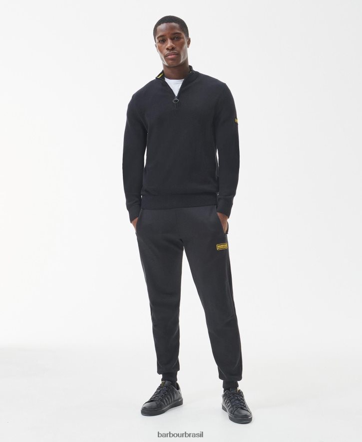 roupas Barbour suéter de algodão com meio zíper marga antracite homens NH44421105