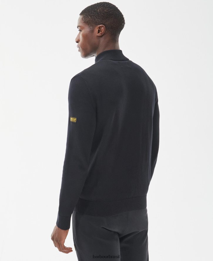 roupas Barbour suéter de algodão com meio zíper marga antracite homens NH44421105