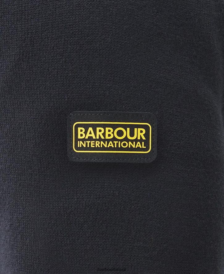 roupas Barbour suéter de algodão com meio zíper marga antracite homens NH44421105