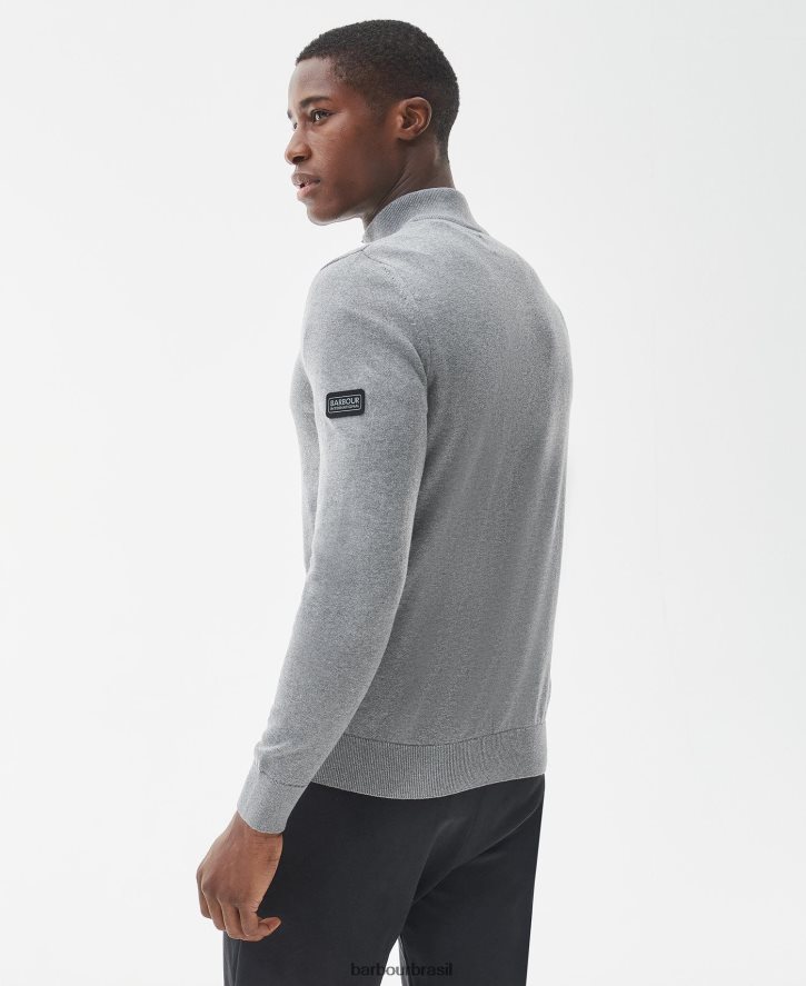 roupas Barbour suéter de algodão com meio zíper marga antracite homens NH44421107