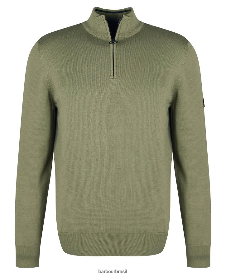 roupas Barbour suéter de algodão com meio zíper marga antracite homens NH44421118