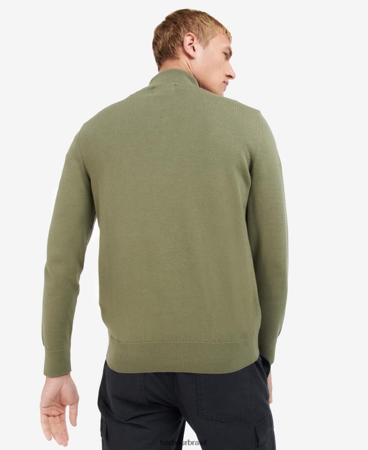 roupas Barbour suéter de algodão com meio zíper marga antracite homens NH44421118