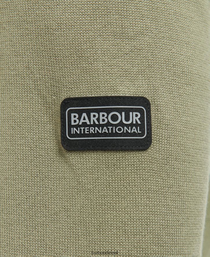 roupas Barbour suéter de algodão com meio zíper marga antracite homens NH44421118