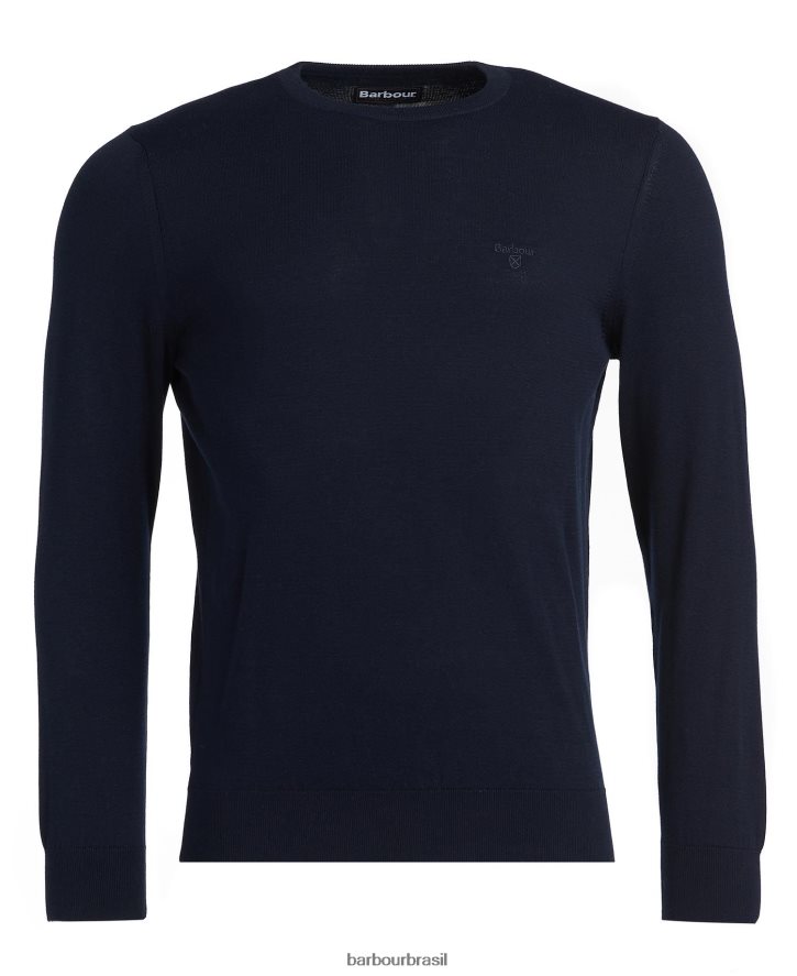 roupas Barbour suéter de algodão leve azul claro homens NH44421089