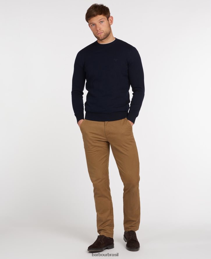 roupas Barbour suéter de algodão leve azul claro homens NH44421089