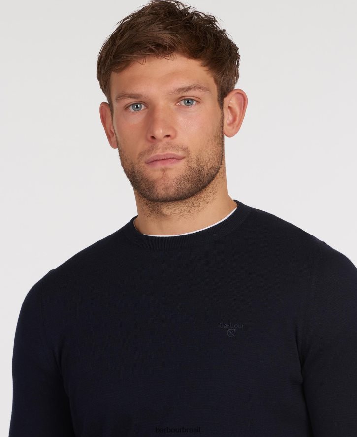 roupas Barbour suéter de algodão leve azul claro homens NH44421089