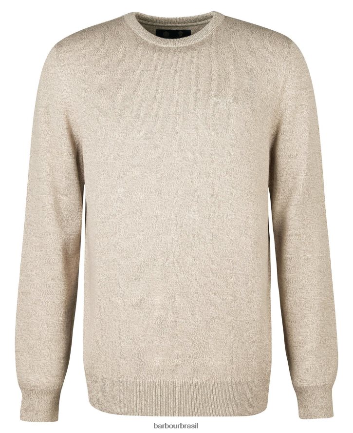 roupas Barbour suéter de tricô gola careca firle azeitona marga homens NH44421110
