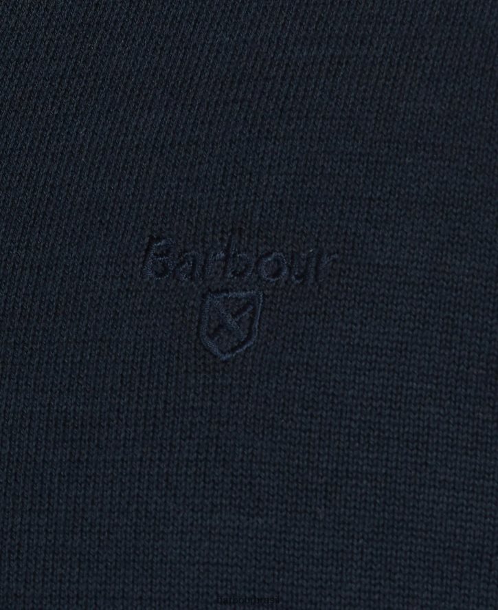 roupas Barbour suéter gola V em algodão pima marga cobalight homens NH44421087