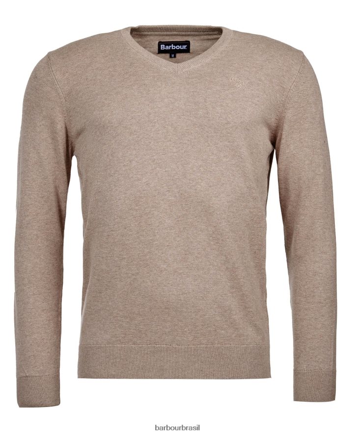 roupas Barbour suéter gola V em algodão pima marga cobalight homens NH44421091
