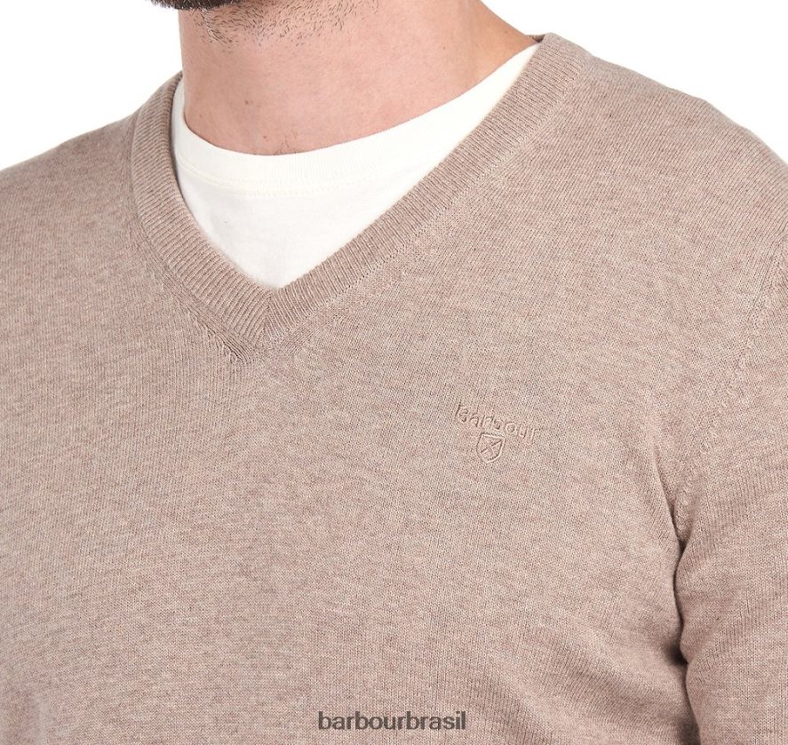 roupas Barbour suéter gola V em algodão pima marga cobalight homens NH44421091