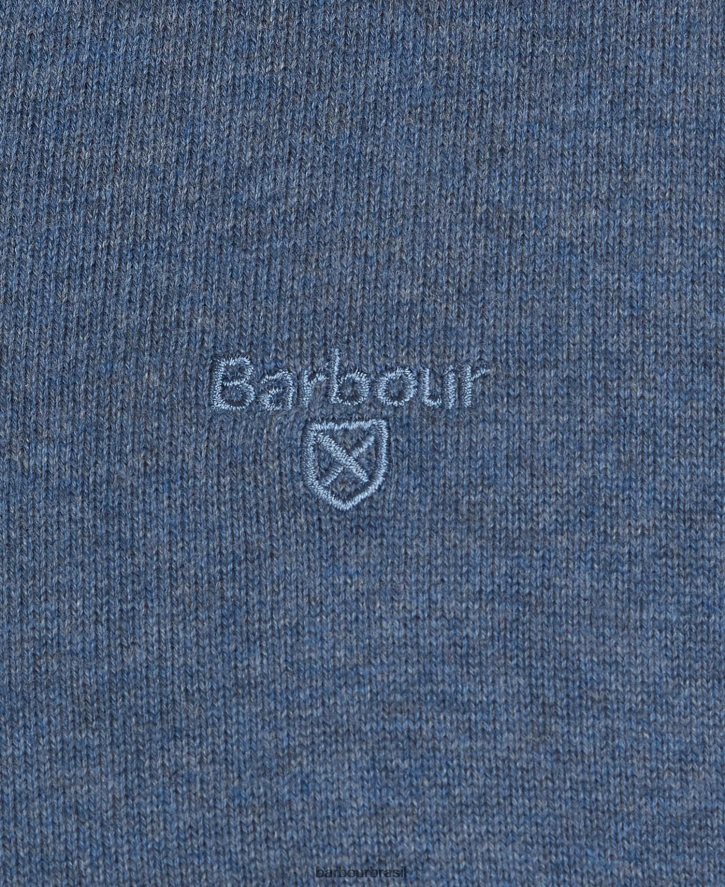 roupas Barbour suéter gola V em algodão pima marga cobalight homens NH44421097