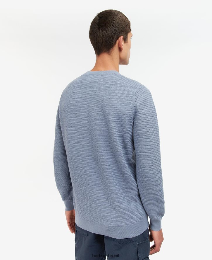 roupas Barbour suéter gola careca fleming azul lavado homens NH44421093