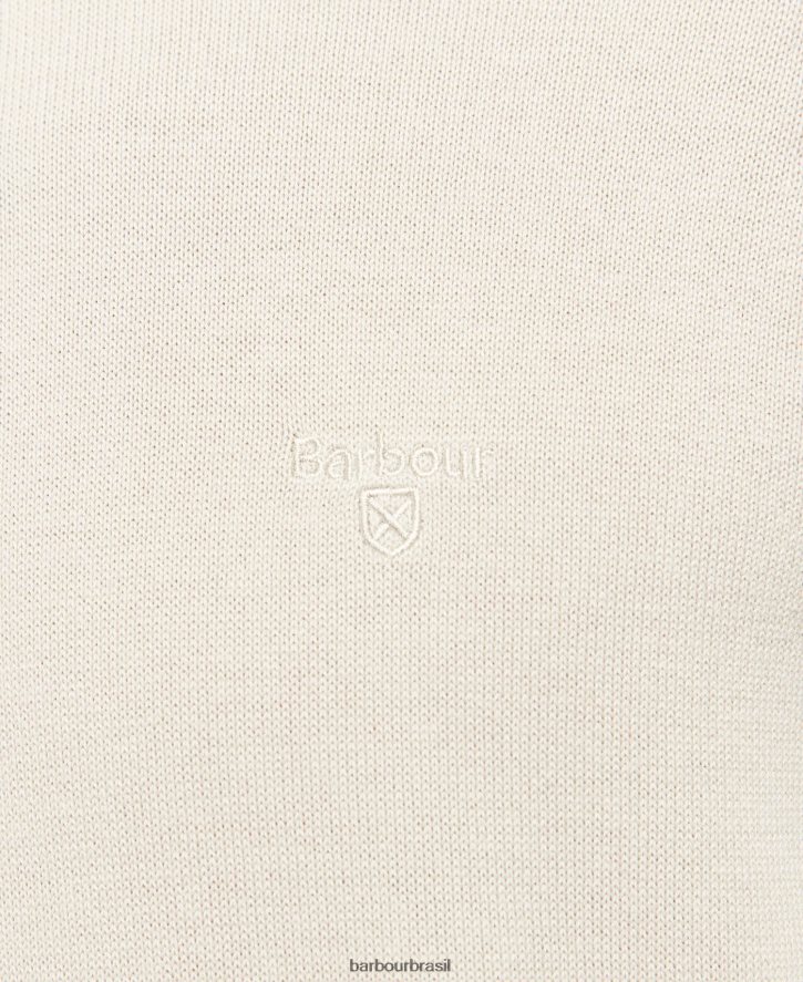 roupas Barbour suéter gola redonda de algodão pima agave verde homens NH44421104