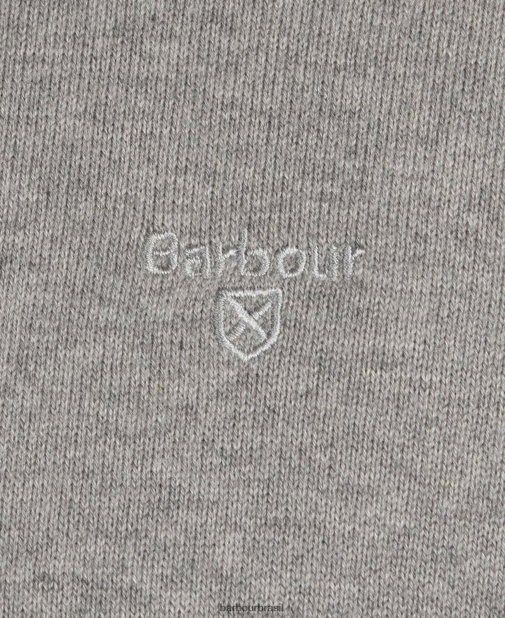 roupas Barbour suéter gola redonda de algodão pima branco antigo homens NH44421083