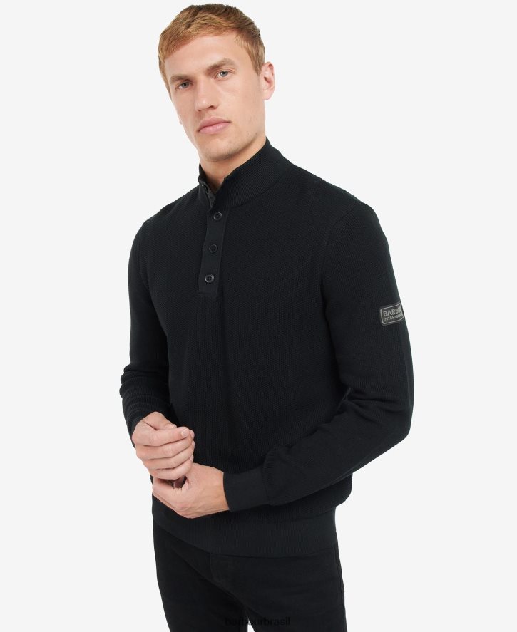 roupas Barbour suéter malha musgo preto clássico homens NH44421079