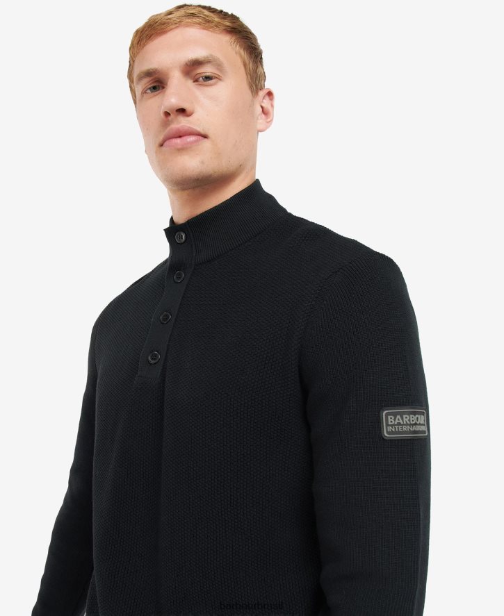 roupas Barbour suéter malha musgo preto clássico homens NH44421079