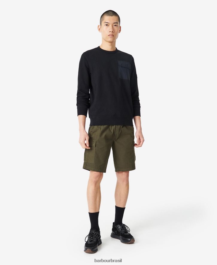 roupas Barbour camisola de bancos preto clássico homens NH44421025