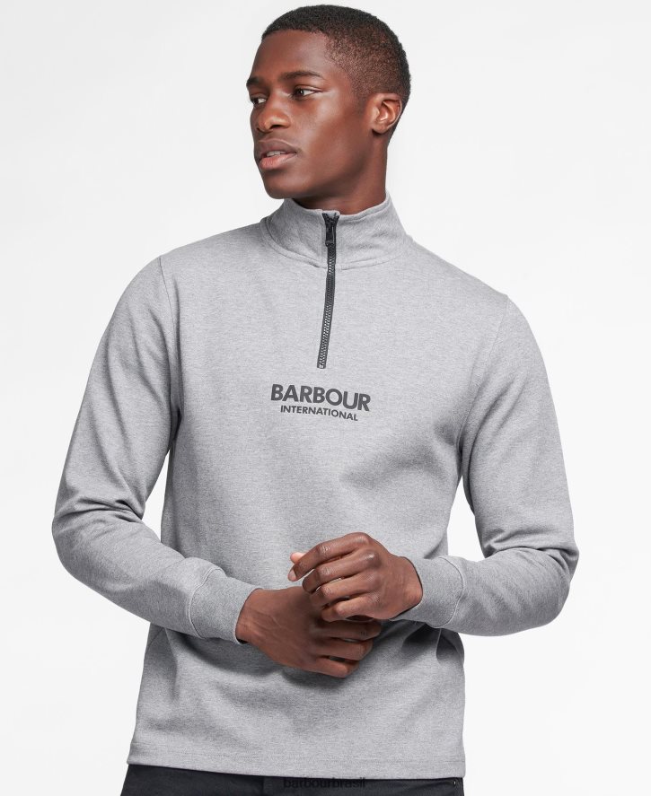 roupas Barbour camisola de meio fecho de transmissão preto homens NH4442995