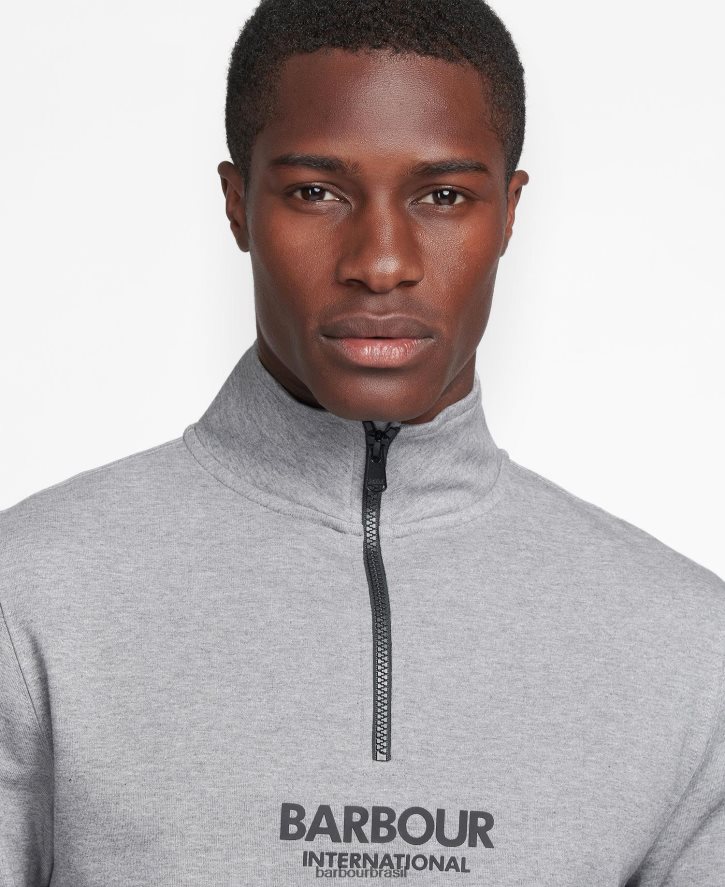 roupas Barbour camisola de meio fecho de transmissão preto homens NH4442995