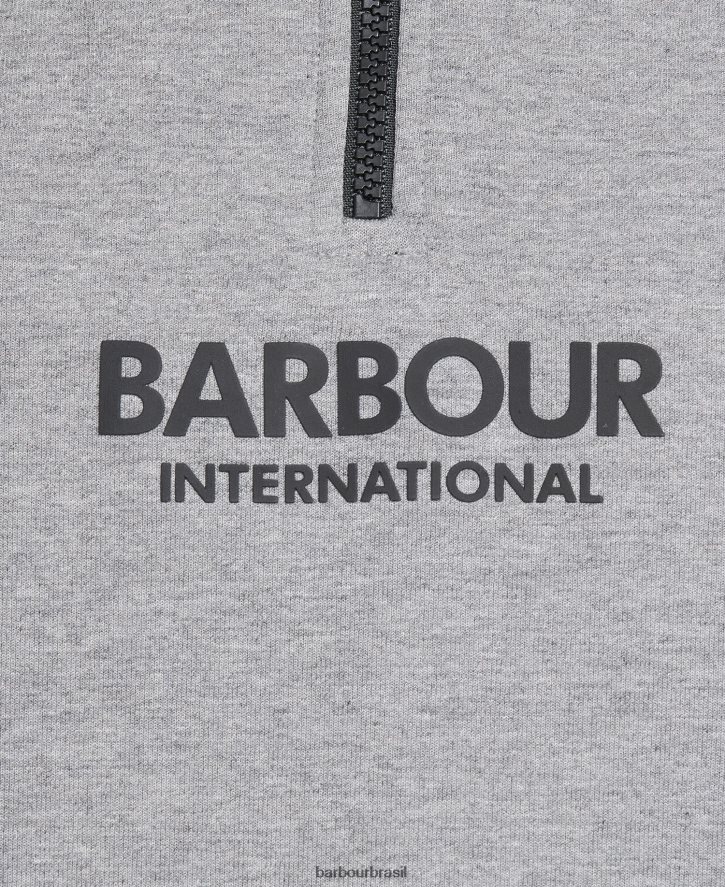 roupas Barbour camisola de meio fecho de transmissão preto homens NH4442995