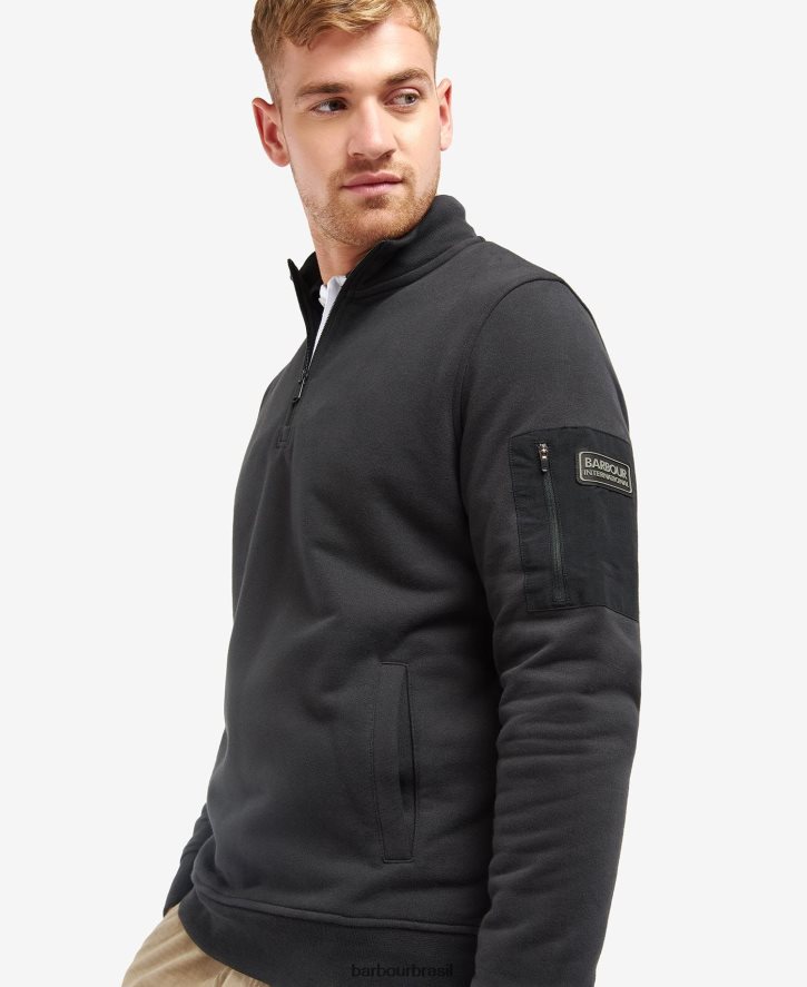 roupas Barbour liga meio zíper suor Preto Escuro homens NH44421071