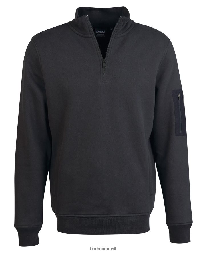 roupas Barbour liga meio zíper suor Preto Escuro homens NH44421071