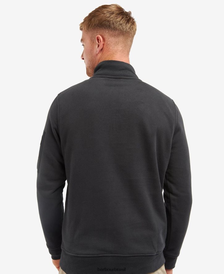 roupas Barbour liga meio zíper suor Preto Escuro homens NH44421071
