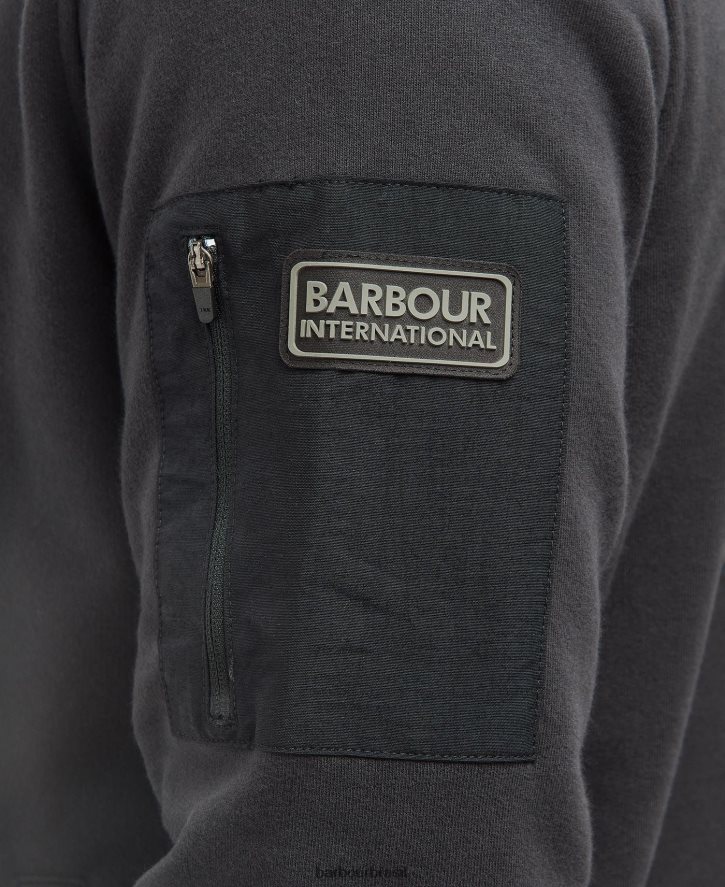 roupas Barbour liga meio zíper suor Preto Escuro homens NH44421071